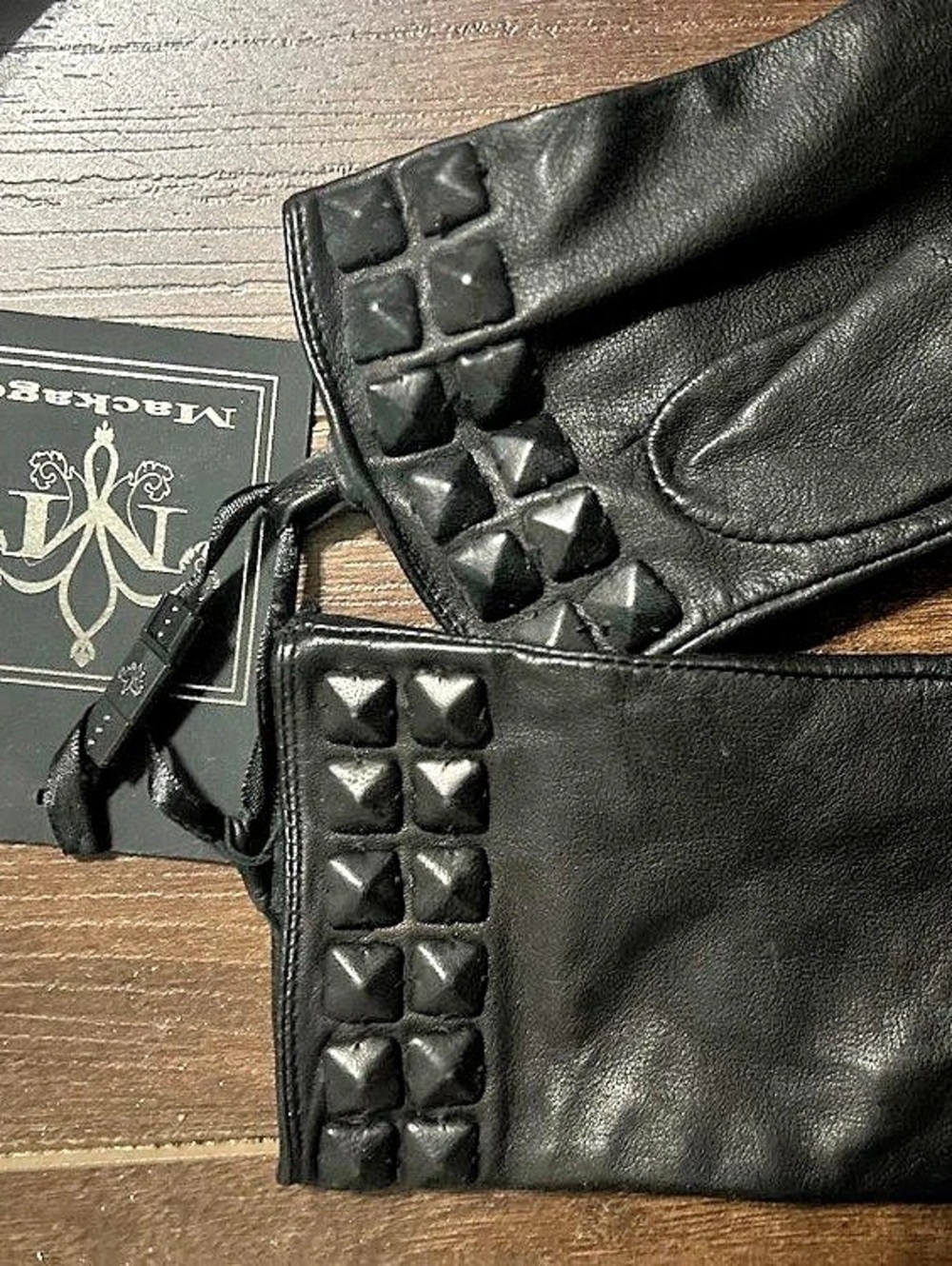 Mackage Studded Leather Gloves in Black